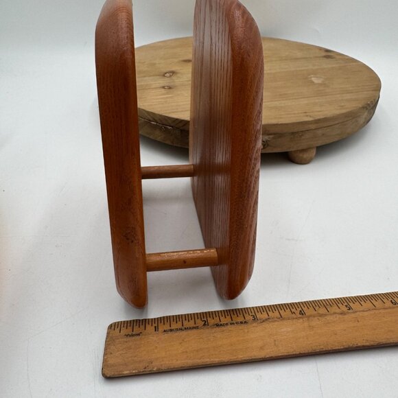 Hand Made Solid Oak Wood Napkin Holder Vintage boho bohemian style vibe light co - Picture 9 of 9